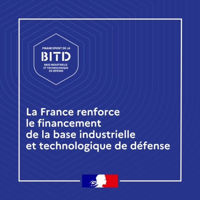 Illustration officielle du plan de financement de la Base Industrielle et Technologique de Défense (BITD) française