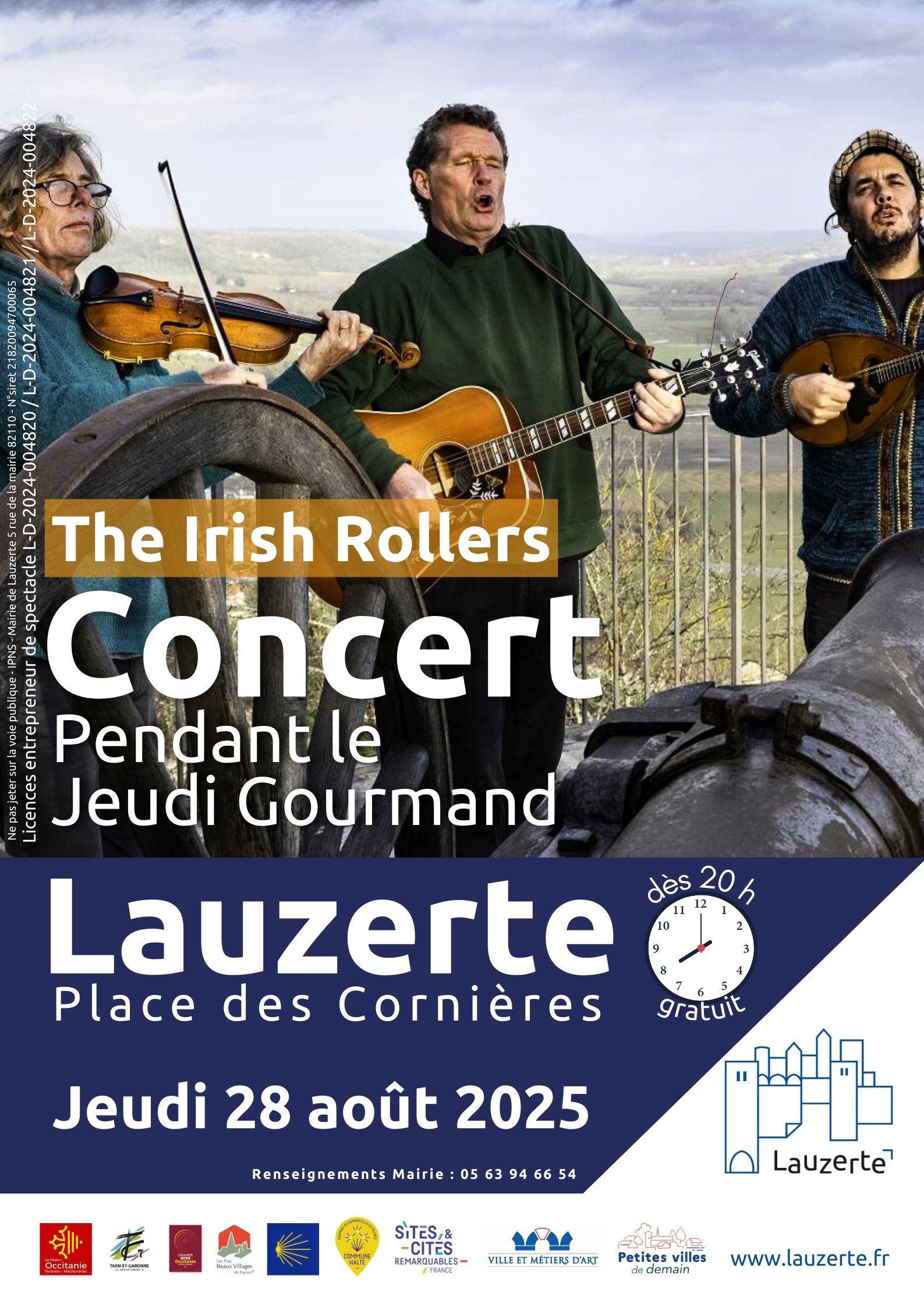 Concert Irish Rollers - Jeudi Gourmand de Lauzerte