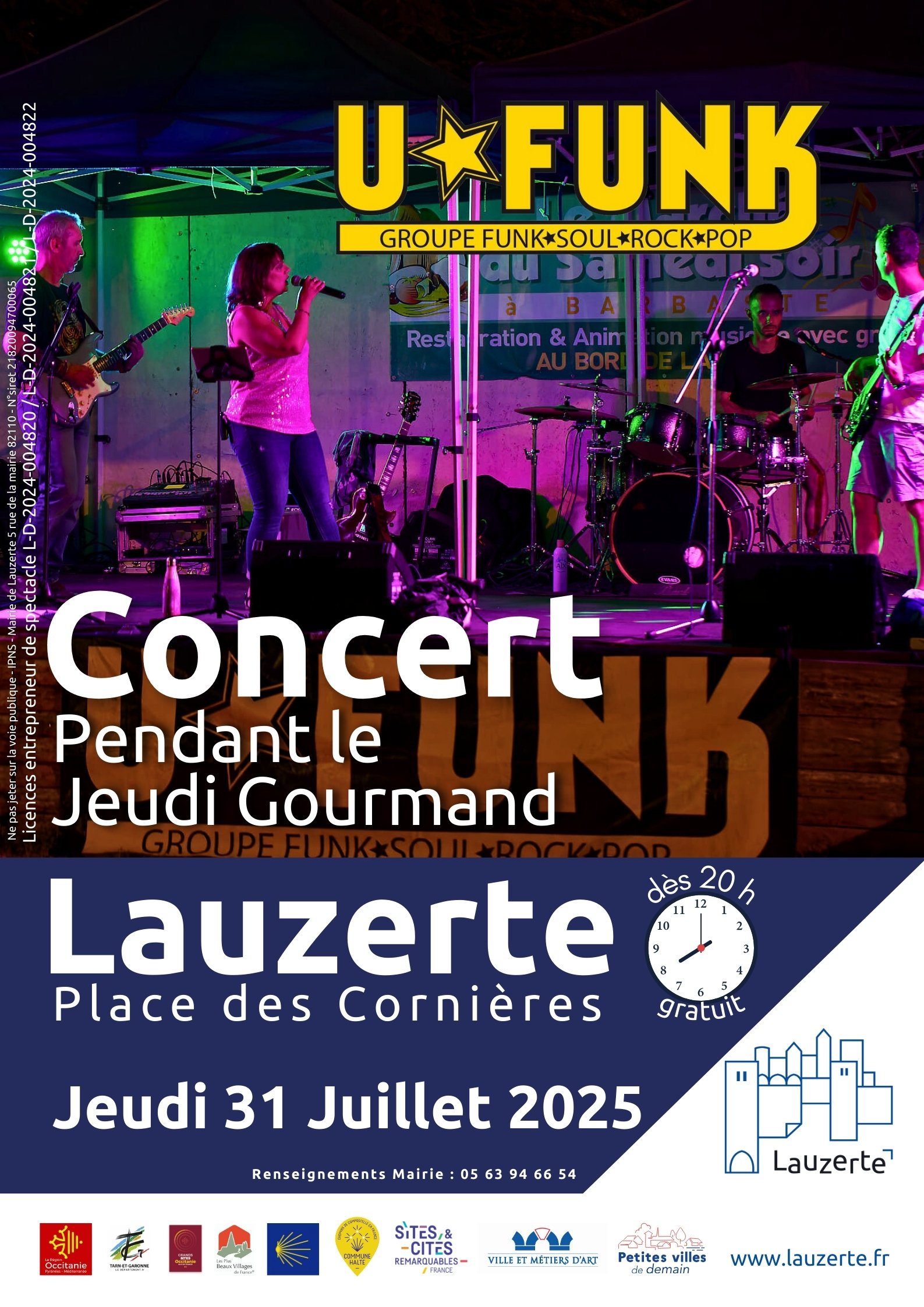 Concert U-Funk - Jeudi Gourmand de Lauzerte