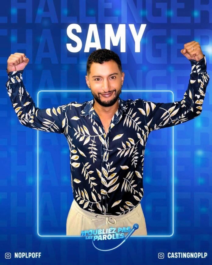 Samy Tadrist, artiste et chanteur de Moissac, candidat dans N'oubliez pas les paroles sur le plateau de France 2