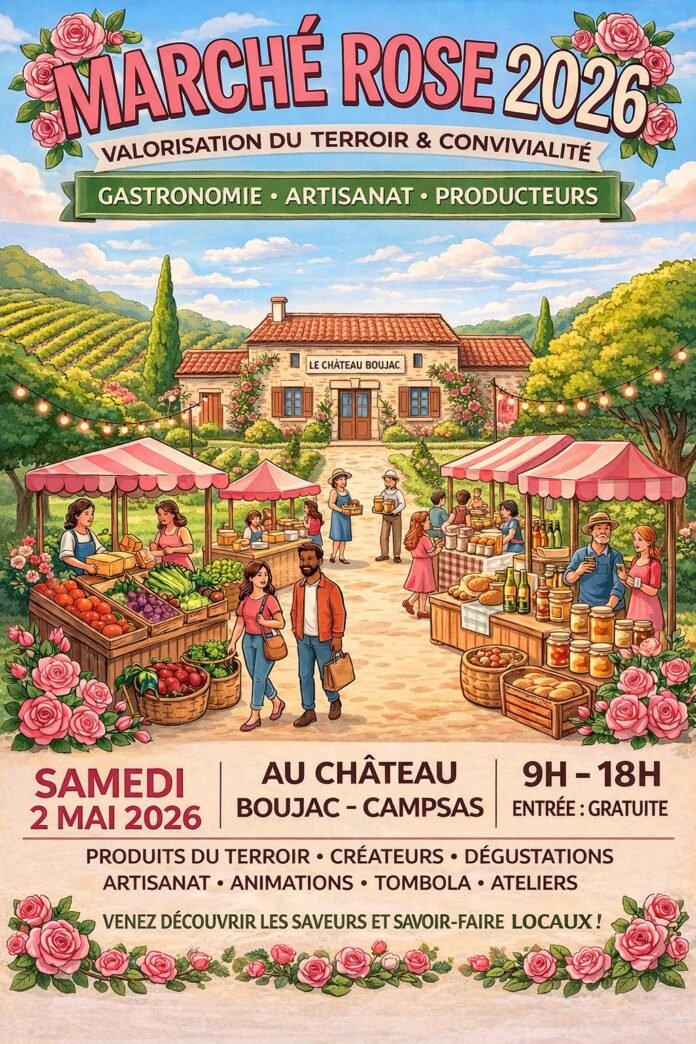 Marché Rose 2026 Château Boujac Campsas producteurs artisans terroir 2 mai