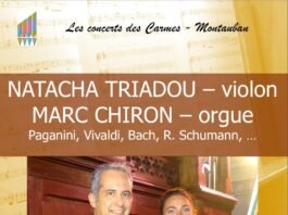 Natacha Triadou Marc Chiron duo violon orgue concert Montauban église Saint-Joseph 19 avril 2026