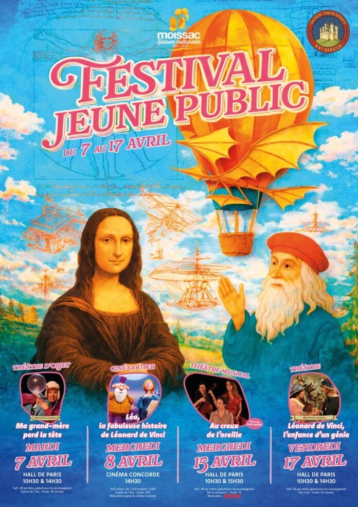 Festival Jeune Public Moissac avril 2026 programme théâtre ciné-goûter Léonard de Vinci