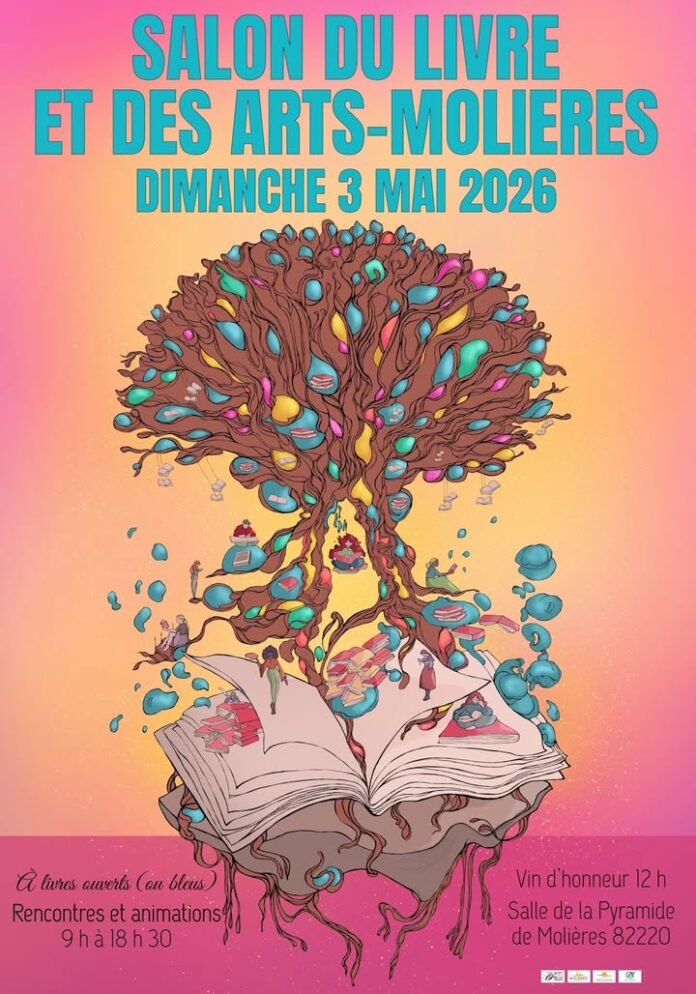 Affiche salon du livre et des arts Molières Tarn-et-Garonne dimanche 3 mai 2026
