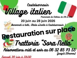 Village Italien Castelsarrasin Promenade du Château 20 28 juin 2026 trattoria masques vénitiens atelier pizza