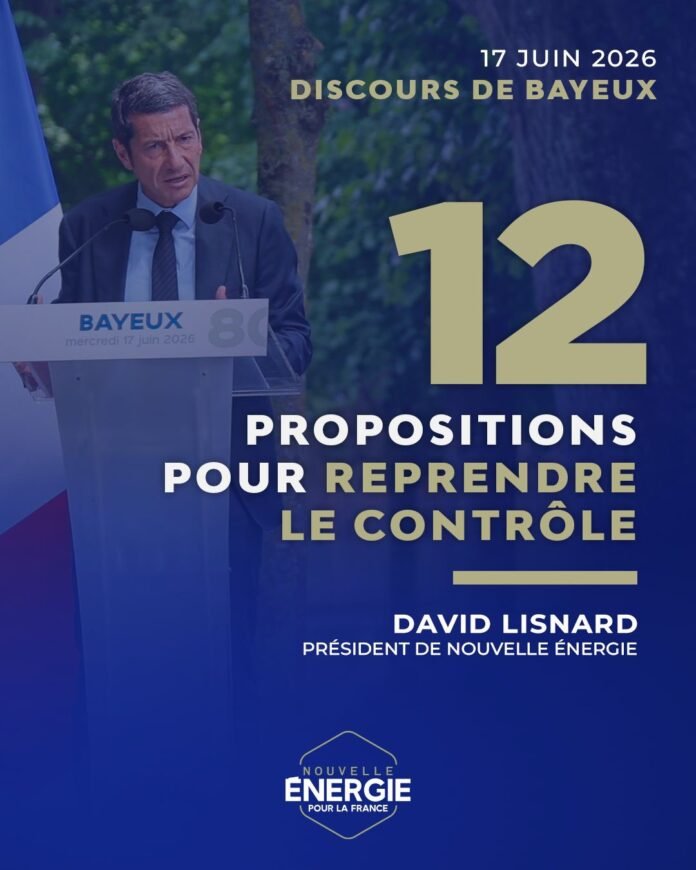 David Lisnard discours Bayeux 17 juin 2026 révolution institutionnelle Nouvelle Énergie 12 propositions présidentielle 2027